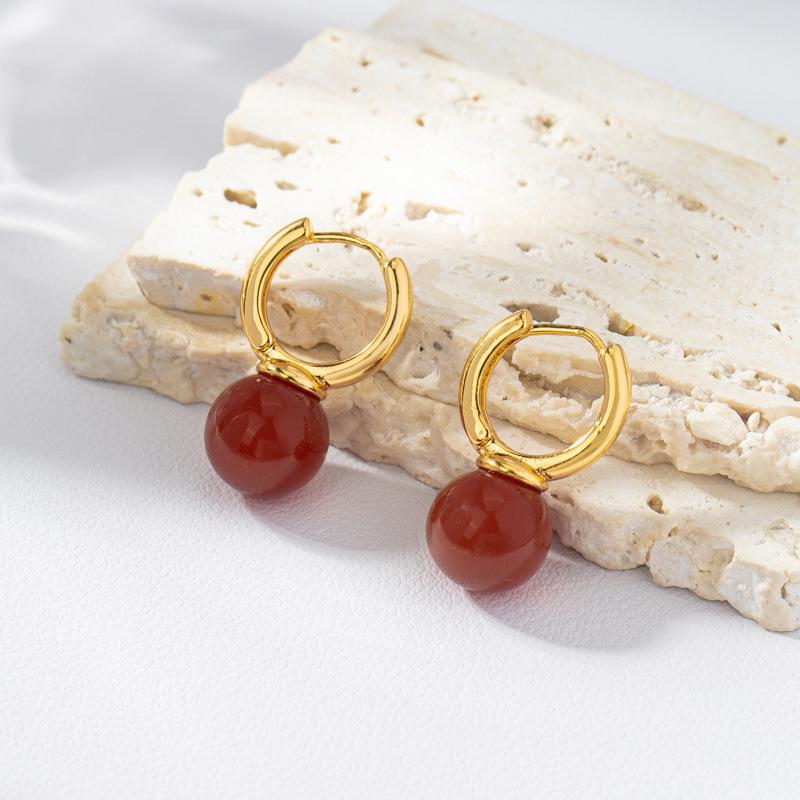 Reversible Maillard Zircon Geometric Square Ear Cuffs with Drip Glaze Design