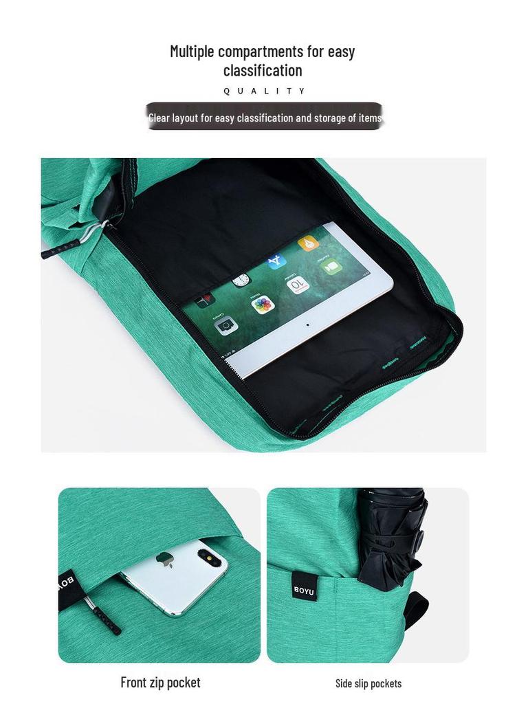 Cross-Border Weiya Lu Multi-Function Colorful Backpack: Student Schoolbag, Business Laptop Bag, Solid Color Casual Backpack.