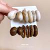 Steel Needle Acrylic Smudge C-shaped Stud Earrings Fashionable Retro Simple Versatile Earrings Niche High-end Earrings