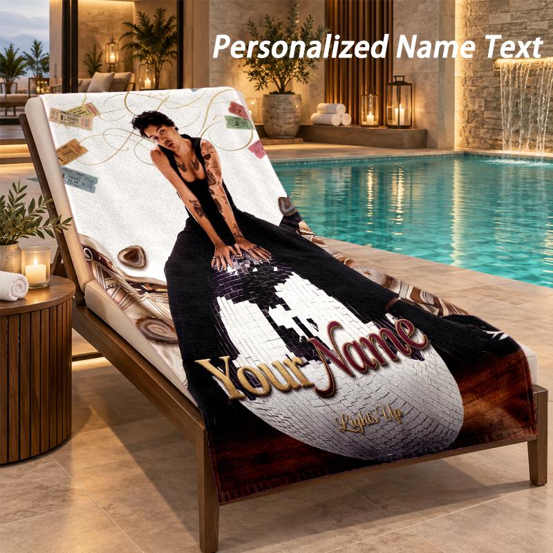 Asciugamano da Spiaggia Personalizzato con Nome Harry Styles Asciugamano Morbido Grande per Bagno Interno Spiaggia Esterna