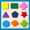 Geometrische Holzklötze Montessori Puzzle Formsortierer Mathe Frühe Bildung Lernspielzeug für Kleinkinder Baby Kognitives Training