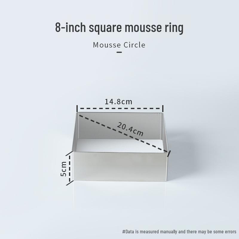 Round Square Heart-Shaped Mousse & Tower Ring, 4-10 Inch, Stainless Steel Baking Mold.