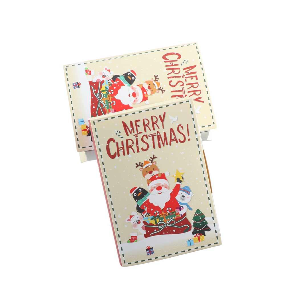 5pcs Paper Book Shape Paper Box Santa Christmas Sugar Gift Box Xmas Gift Packing Box  New Year