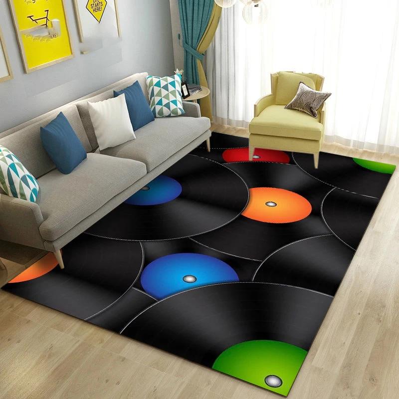 3D Vintage Classical Music Vinyl Record Area Rug Carpet Living Room Decor Bedroom Sofa Carpets Bedside Non-slip Mat Doormat