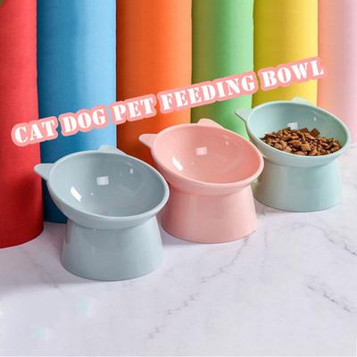 Cat Bowl High Foot Dog Bowl 45°Neck Protector Cat Pet Food Water Bowl Anti-Overturning Binaural Pet Feeding Cup Pet Feeder Bowl