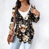 Women's Fashionable Casual Long Sleeved Loose Oversized Printed Top