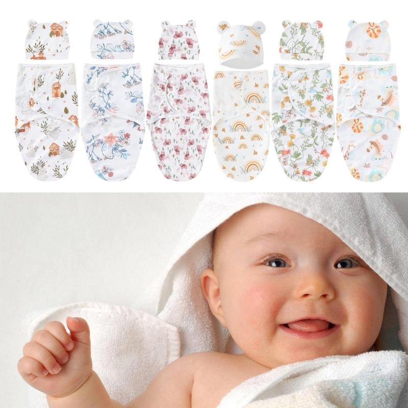 Baby Sleeping Bags Bags with Hat Boy Girl Breathable Sleep Bag Wearable Cotton Wrap Blanket Baby Essential