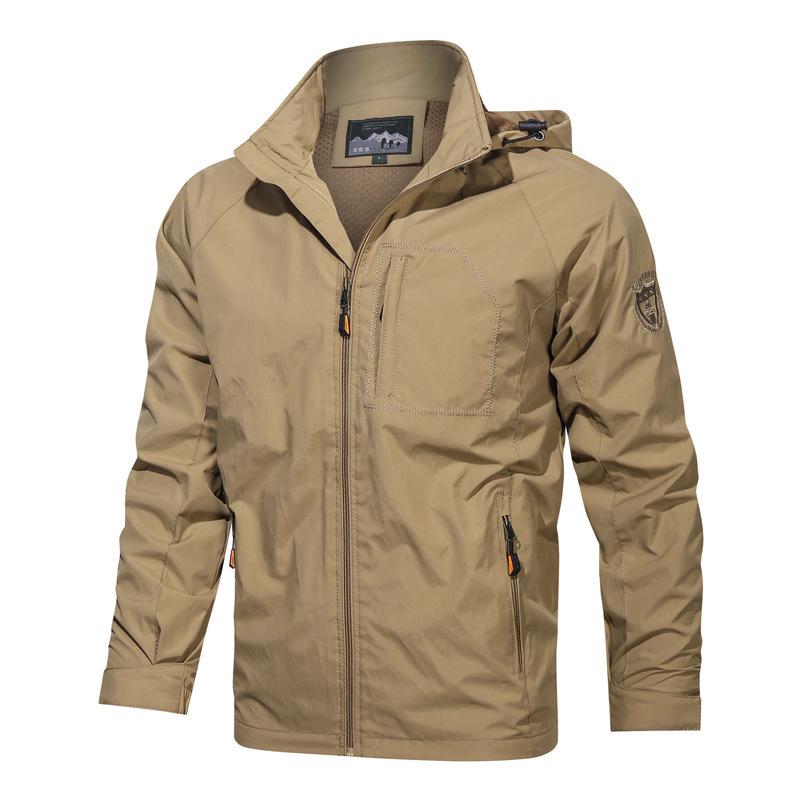 Men's 2026 Spring/Autumn Quick-Dry Casual Military Windbreaker Jacket for Outdoors, Mountaineering, and Thin Layering (Style 086)