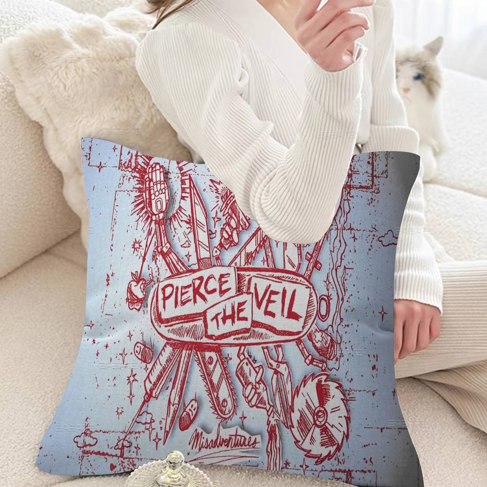 Rock Band Pierce The Veil Cushion Cover Car Throw Pillow Case For Sofa Car Christmas Gift 40X40Cm 45X45Cm
