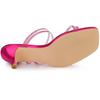 Allegra K Women's Rhinestone Strap Kitten Heel Slide Sandals, Hot Pink, Size 23.0cm