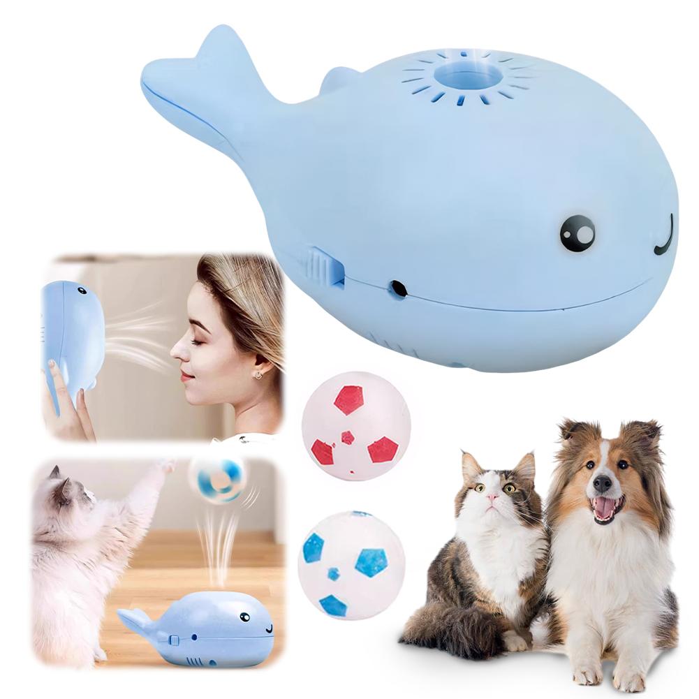 Electric Floating Ball Cat Toy with Fan & Hovering Ball Whale Shaped Cat Toy USB Powered Fun Entertainment for Kittens