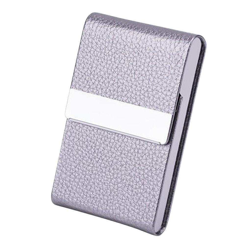Fashion  Business Card Holder with Magnetic Buckle Slim Pocket Name Card Holder Stainless Steel Credit Card ID Case