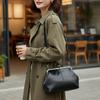 Women Girls PU Leather Large Capacity Shoulder Bag Adjustable Strap One Shoulder Crossbody Bag Elegant Kiss Lock Shoulder Bag