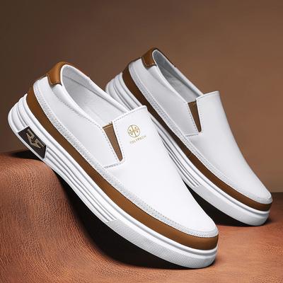 Nowe Męskie Mokasyny Skóra PU Płaskie Buty Casual Modny Trend Platforma Męskie Buty Boardowe Gumowa Miękka Podeszwa Antypoślizgowe Lekkie Casualowe