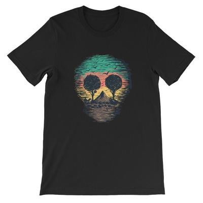 Totenkopf Natur T-Shirt. 100% Baumwolle Premium T-Shirt NEU