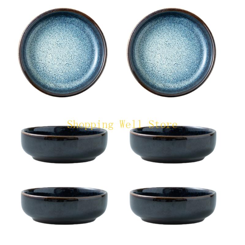 KX4B Pack of 6 User Friendly Ceramic Sauce Bowls Nontoxic Safe Contact Easy Cleaning Glossy Finish Healthy