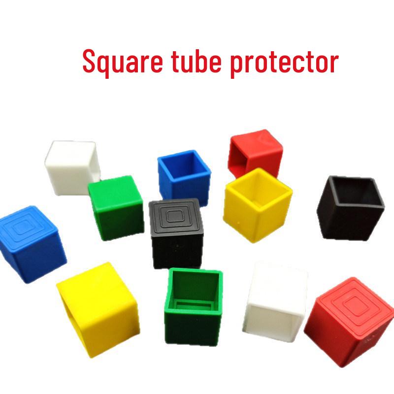 Stainless Steel Chair Leg Caps with Non-Slip Rubber Sleeves - Square, Protective Foot Covers