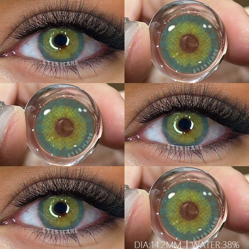 2Pcs Colored Pupils for Eyes Green Natural Look Eye Contacts Gray Fashion Lenses Beauty Color Eye Lens Brown Lenses