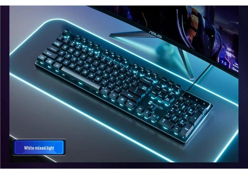 Mechanical Desktop Gaming Keyboard & Mouse Set for PC and Laptop