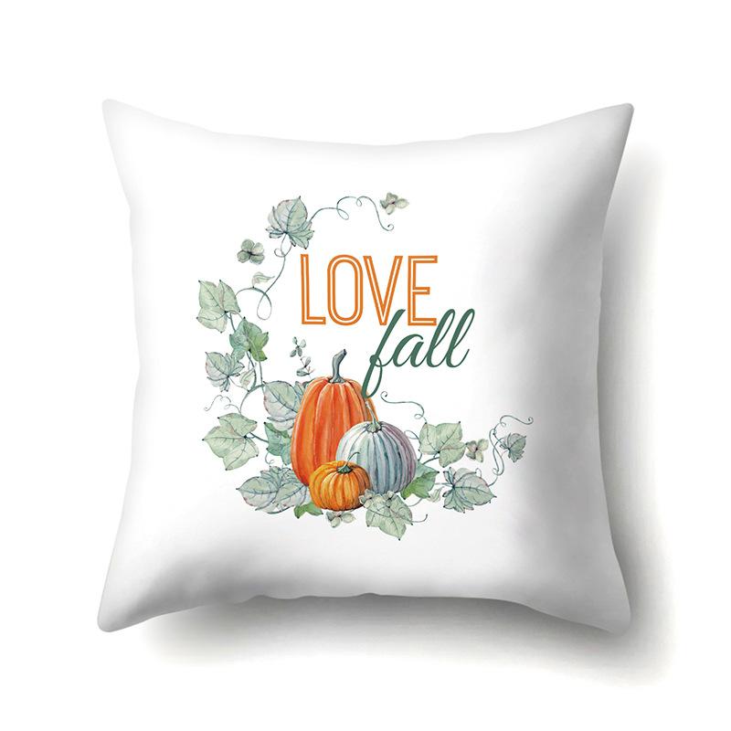 Thanksgiving Pillowcase Blessing Maple Leaf Pumpkin Sofa Cushion Cover Office Home Living Room Pillowcase