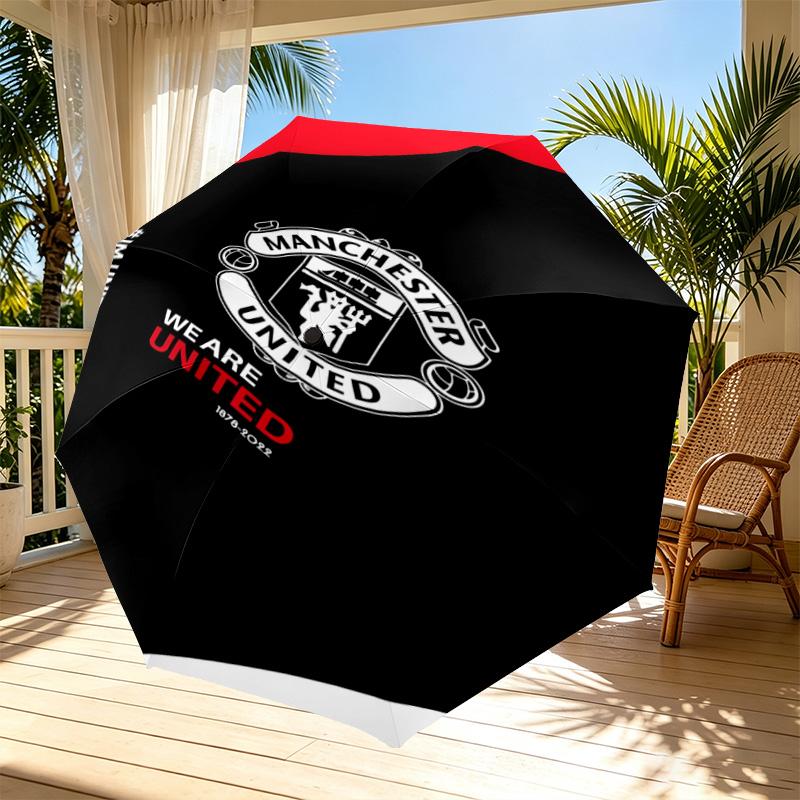 Football team.C Print Automatic Open Close Umbrella, Portable Foldable Umbrella, for Outdoor Commute Camping Trip, Ideal Birthday Gift