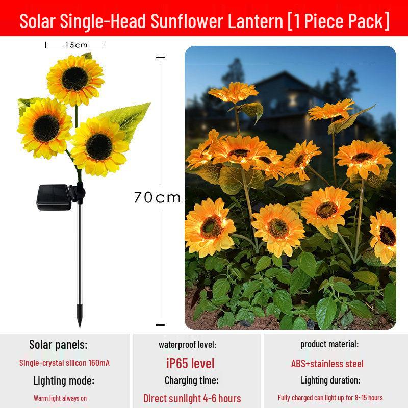 Sonnenblumen-Solarleuchte: Wasserdichte Outdoor Garten- & Balkon-Atmosphärenleuchte