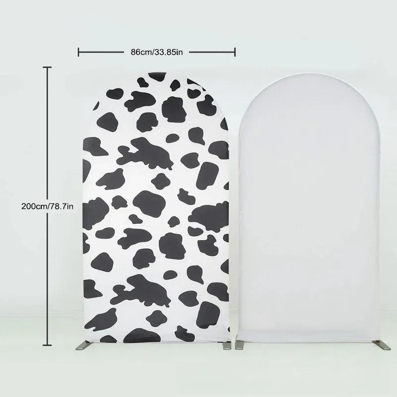 86x200cm Print Arch Cover Spandex Fitted Backdrop for Cow Theme Photo Background Birthday Party Baby Shower Wedding Decorations