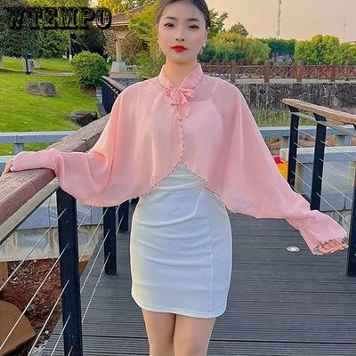Spring Summer Women's Casual Lacing-up Shawls Coats Female Casual Versatile Solid Color Sunscreen Cardigans