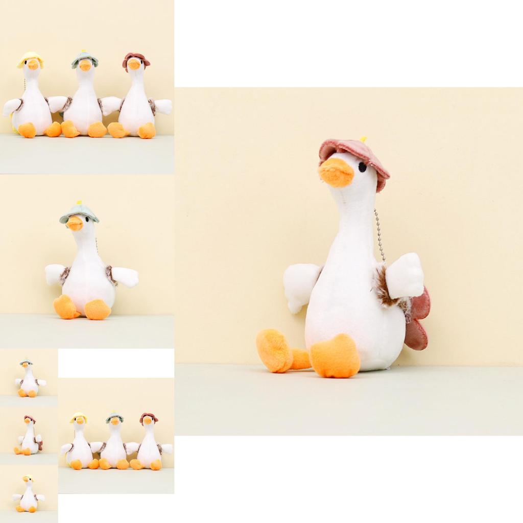 Cute White Goose Plush Toy Keychain Cartoon Duck Doll Backpack Accessory
