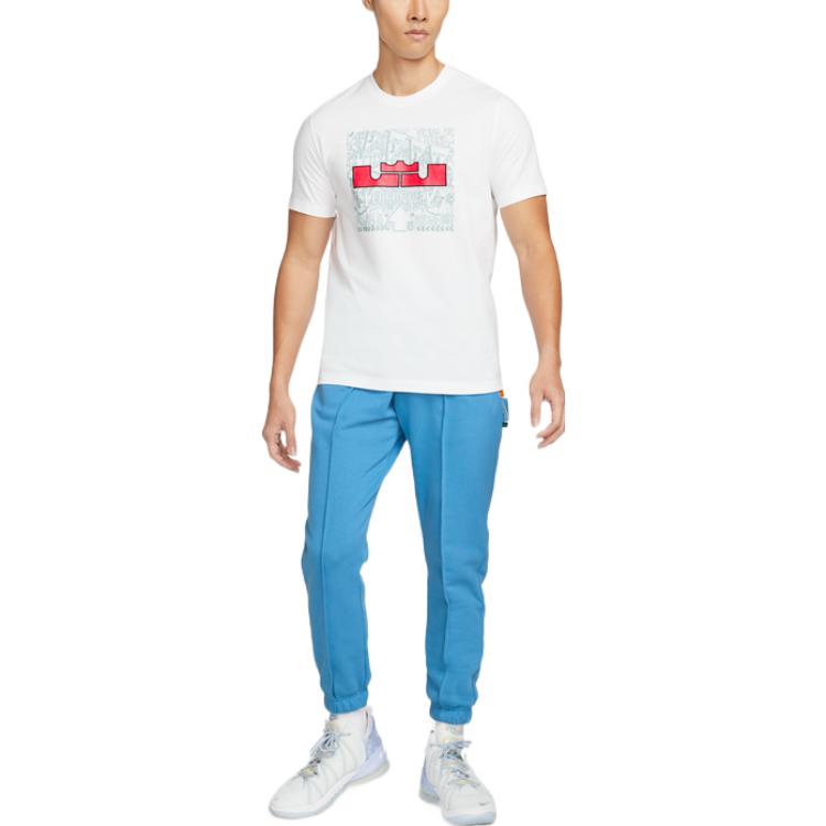 Nike T Shirts Men's White Crew Neck Moderate Straight Fit DQ1884-100