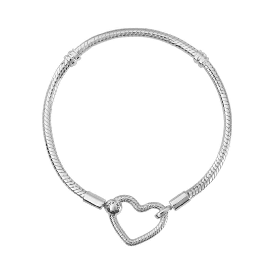 Pandora Moments Heart Clasp Snake Chain Bracelet Women Bracelet 599539C00 Box,17