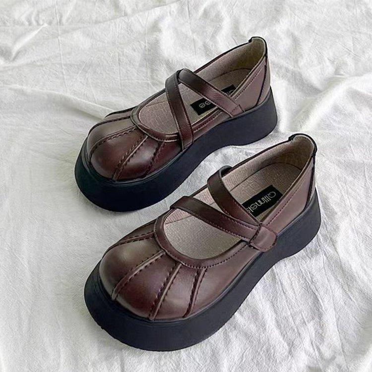 

[Ziyan] Mary Jane Shoes Women s Flat Shoes New Summer Shallow Mouth French Gentle Fairy Wind Small Leather Shoes 39 коричневый