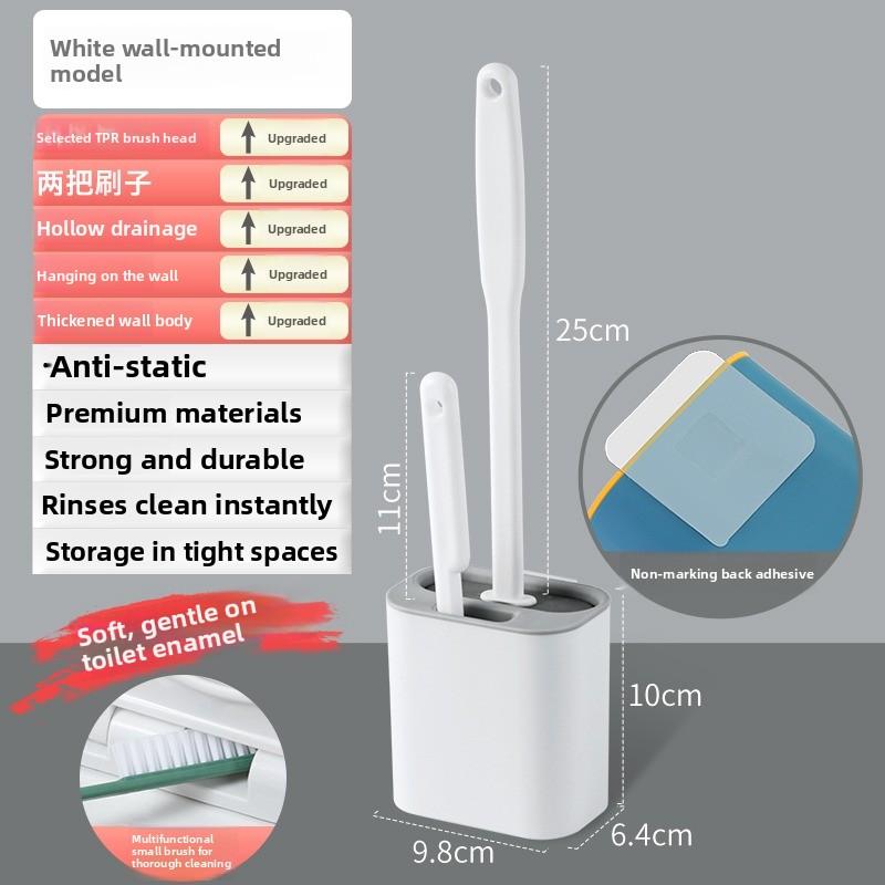 Wall-Mounted Silicone Toilet Bru No Dead Angles Cleaning Batoom Set Toilet Cleaning Tools Durable Plastic Toilet Bru