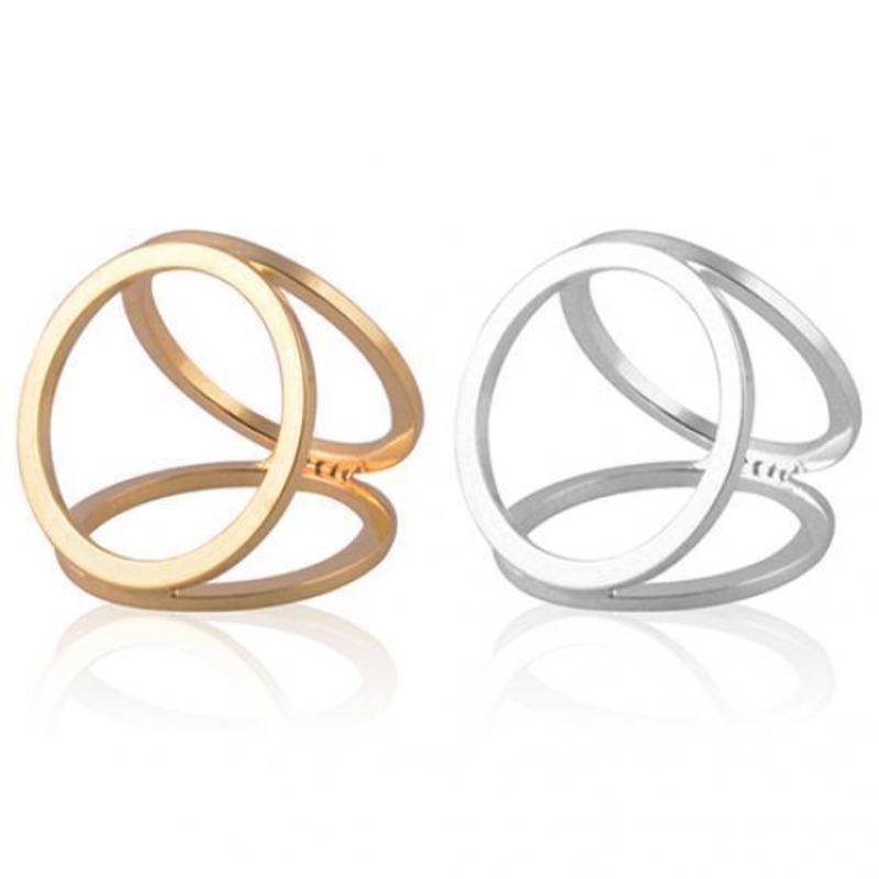 Hot Fashion Vergulde Drie Ring Zijden Sjaal Gesp Clip Broche Pin Gift