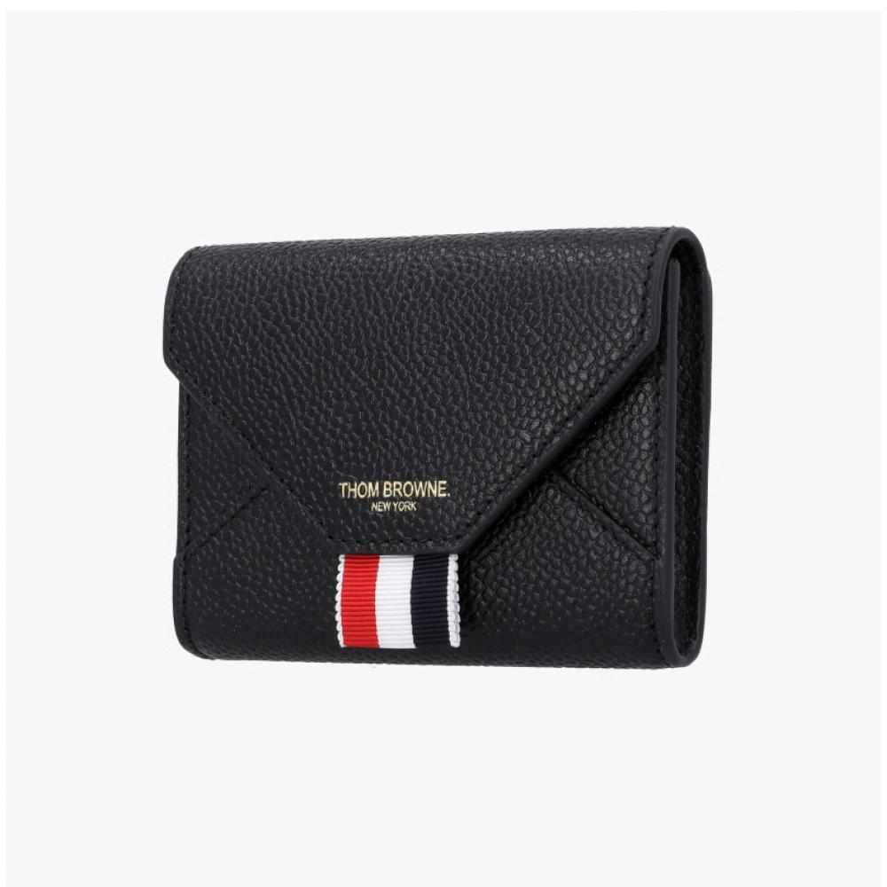 Thom Browne Pebble Grain Three Stripe Envelope Card Wallet Faw063a 00198 001