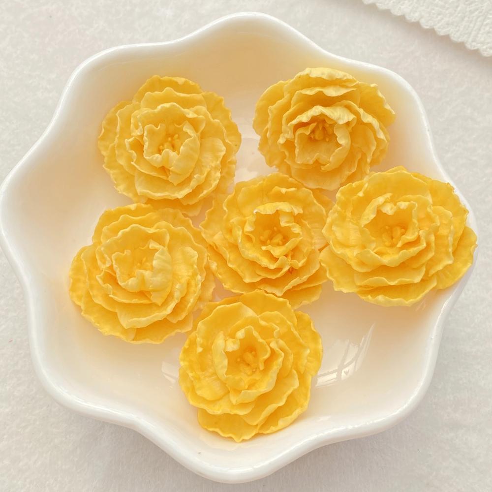 Resin Kawaii 3D Colorful Rose Flat back Flower Stone Scrapbook Figurines 10PCS DIY Bow Decor Accessories Crafts