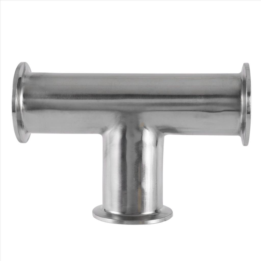 BHBL 1.5Inch 38Mm Sanitary Tri Clamp 3 Way Tee 304 Stainless Steel Sanitary Ferrule Tee Connector Pipe Fitting