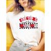 Women's "Teaching Sweet Hearts" Print T-Shirt Casual Short Sleeve Top