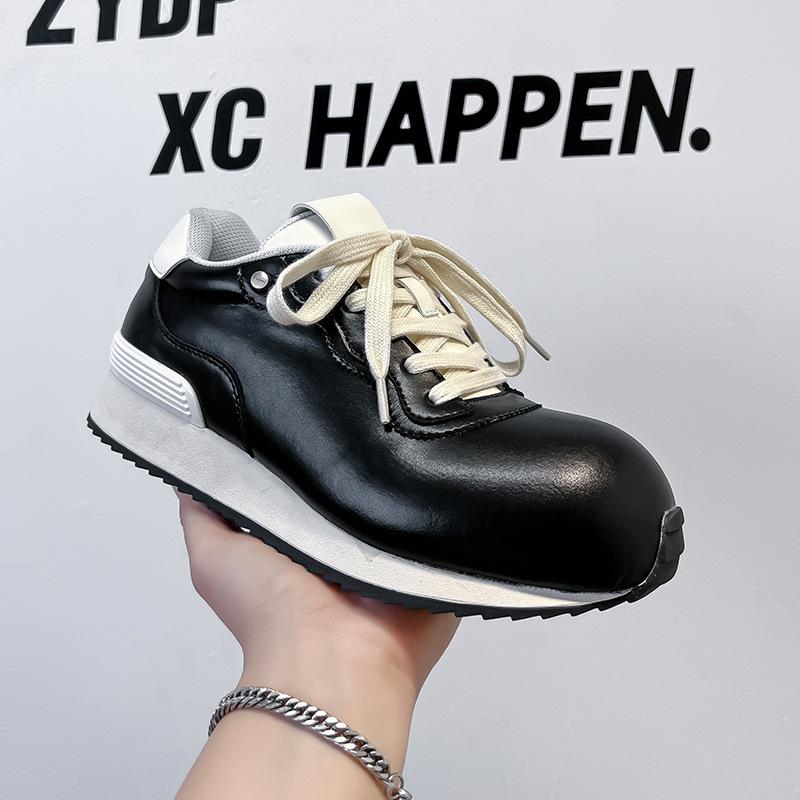 

2024 new big head shoes retro Forrest Gump shoes men s 2024 new height-increasing waffle jogging shoes 14719-A 38 чёрный