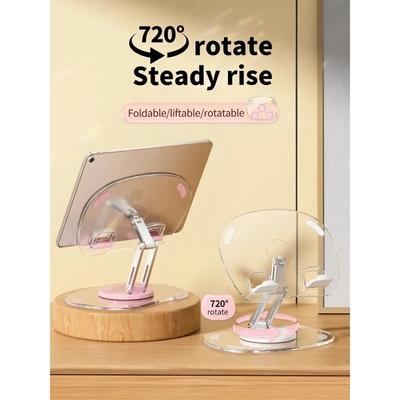 1PC 360 ° drehbarer Handyständer Multifunktionaler flacher Stützständer Einziehbarer Handyständer Desktop