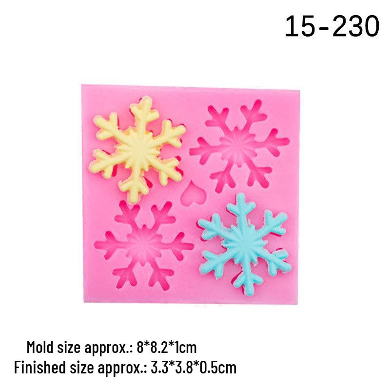 

4-Piece Christmas Snowflake Fondant and Chocolate Mold Set for DIY Baking рожевий