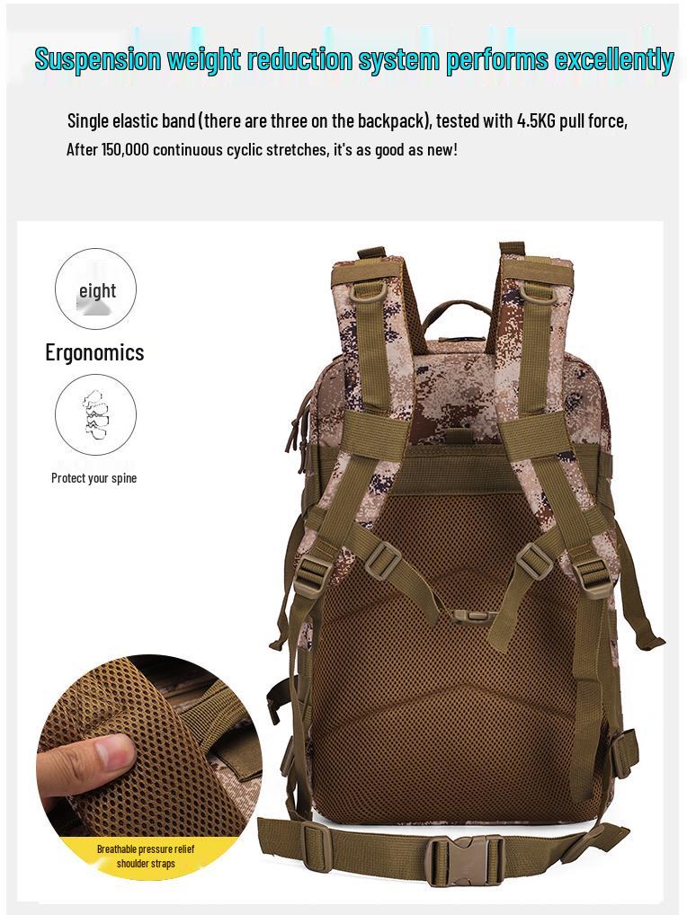 45L Camouflage Tactical Assault Backpack: Multifunctional Outdoor Camping & Hiking Rucksack