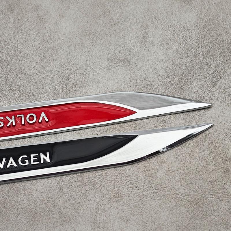 For VW Volkswagen Jetta MK5 Golf 2pcs Metal Volkswagen Logo Badge Car Fender Side Emblem Sticker For VW GTI Polo Golf MK8 Touare