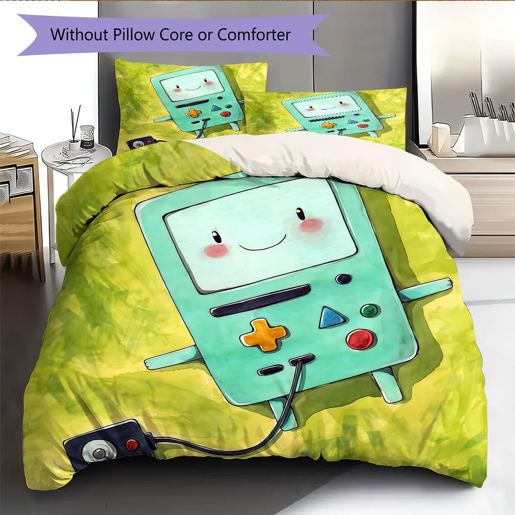 BMO Pattern Bedding Quilt Set Home Decoration Gift (1 * duvet cover + 2 * pillowcase without core)
