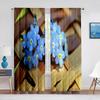 Lente Bloeiende Paarse Bloemen Transparante Voile Gordijnen voor Keuken Woonkamer Slaapkamer Decor Moderne Tule Gordijn Raambekleding