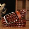 Zinc Zinc Alloy Men Weave Belt Retro Jeans Waistband Fashion Male Genuine Leather Belt  Ornament