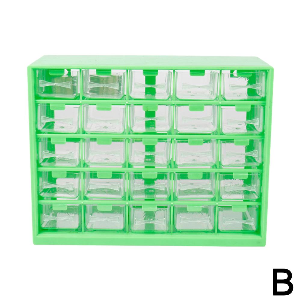 25 Multi-grid Drawer Parts Box Wall-mounted Screw Classification Electronic Tool Storage Component Box Tool Box Compon D8c6