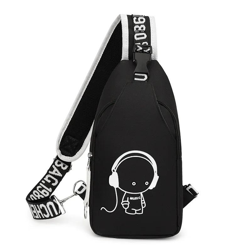 Single Night Glow Damen Umhängetasche, Herren Brusttaschen Studenten Sport Laufen Bauchtasche, Verstellbare Schultergurte