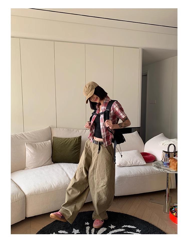 2024 Unisex Retro Scimitar Silhouette Wide-Leg Casual Overalls