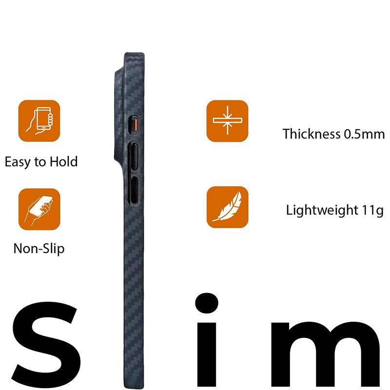 Mat Kasse med Kulfiber Mønster Til iPhone 15 14 13 12 Mini 11 Pro Xs Max X Xr Max 7 8 Plus SE 0,3 mm PP Frosted Fundas Coque